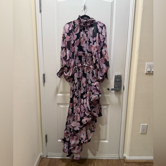 ELLIATT SOLENE MIDI DRESS - BLACK LILAC Dinner cocktail Party size S NWT - Picture 4 of 6